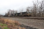 NS 8014 and 4128 take train 596 east with coal loads